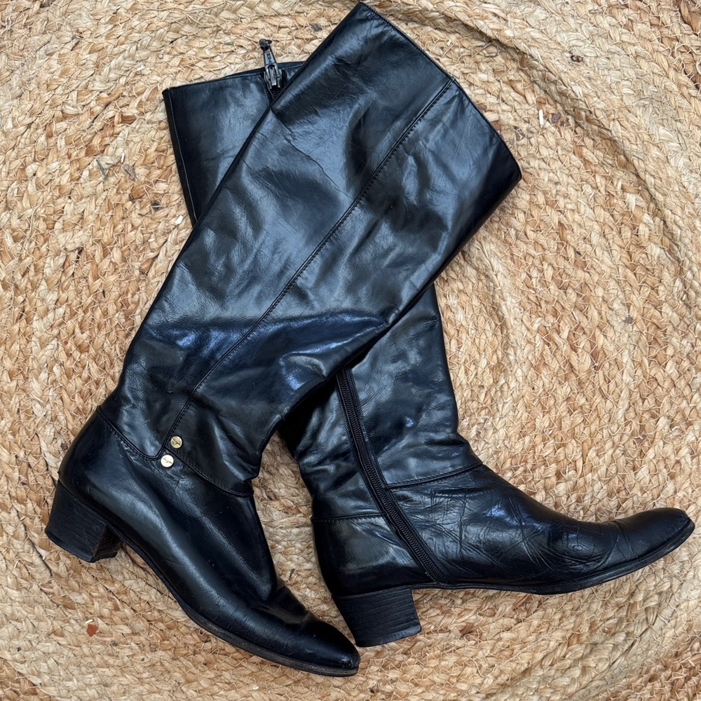 Salvatore Ferragamo Black Over the Knee Boots